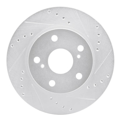 R1 Concepts R1 89-92 Toyota Cressida Front Right Drilled & Slotted Silver Brake Rotor