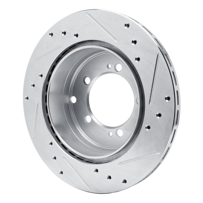 R1 Concepts R1 92-96 Mitsubishi DIAMANTE Rear Left Drilled & Slotted Silver Brake Rotor
