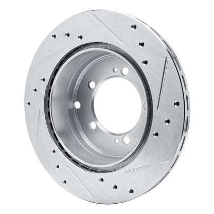 R1 Concepts R1 92-96 Mitsubishi DIAMANTE Rear Left Drilled & Slotted Silver Brake Rotor