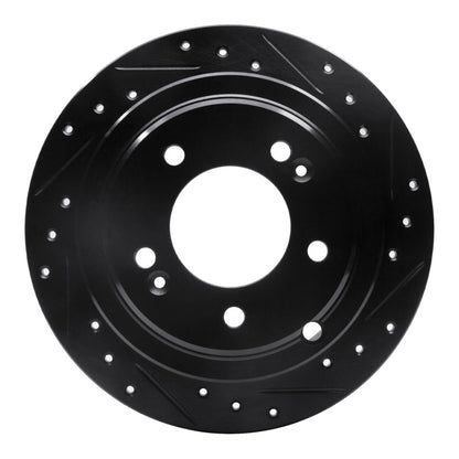 R1 Concepts R1 04-06 Kia AMANTI Rear Right Drilled & Slotted Black Brake Rotor