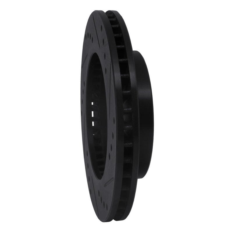 R1 Concepts R1 91-94 Toyota Previa Front Left Drilled & Slotted Black Brake Rotor