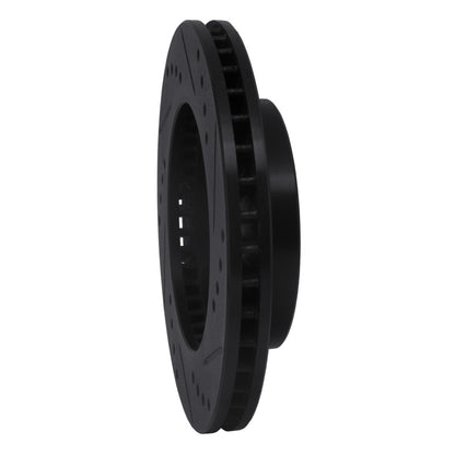 R1 Concepts R1 91-94 Toyota Previa Front Left Drilled & Slotted Black Brake Rotor