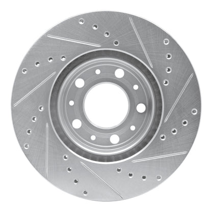 R1 Concepts R1 91-95 Volvo 740 Front Left Drilled & Slotted Silver Brake Rotor