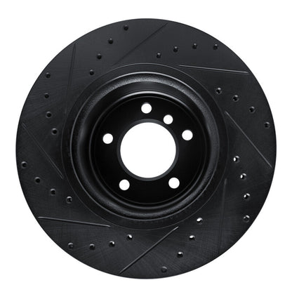 R1 Concepts R1 09-16 BMW Z4 Front Right Drilled & Slotted Black Brake Rotor