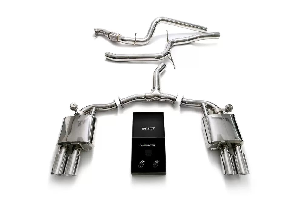 Valvetronic Exhaust System Audi A5 B9 Quattro with Chrome Silver Tips | ML Performance Car Parts