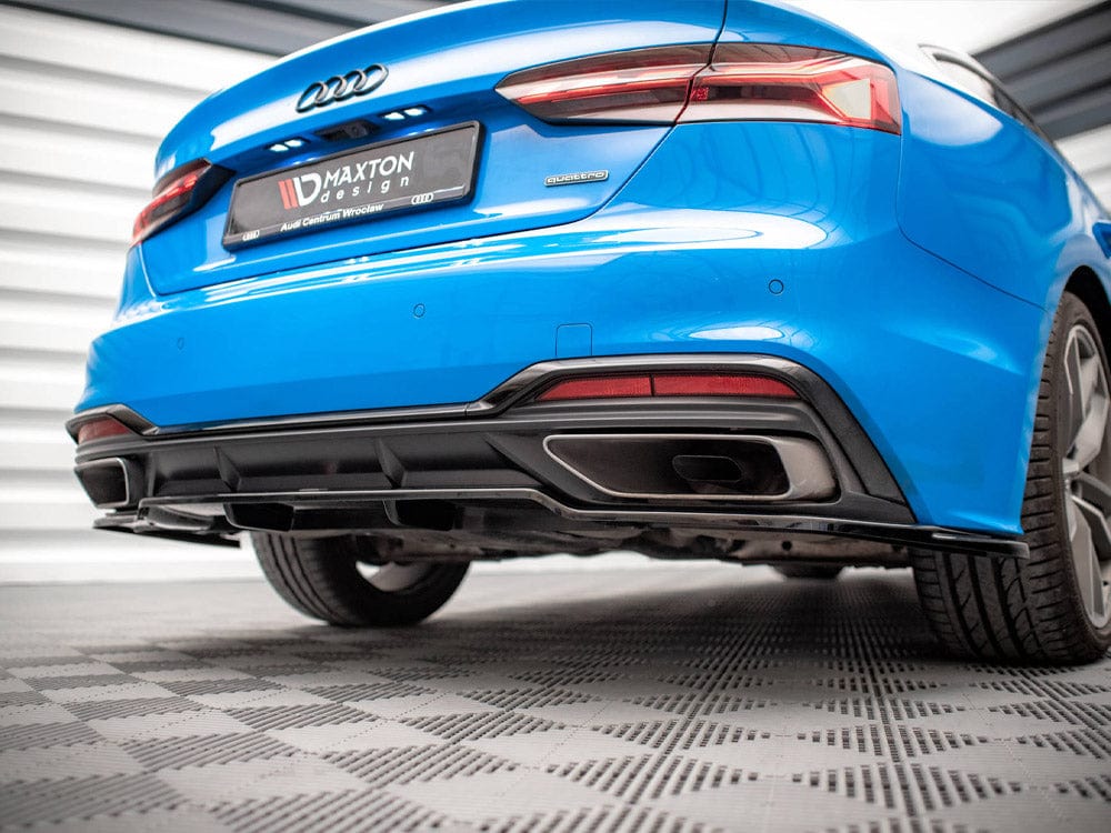 Maxton Design Audi A5 S-Line F5 Facelift Central Real Splitter (Vertical Bars)