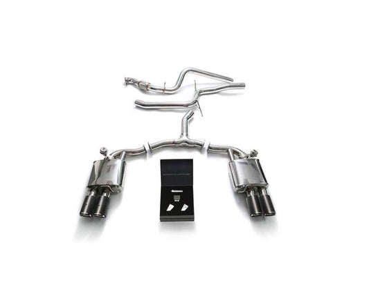 Stainless Steel Valvetronic Exhaust System Audi A4 B9 with Carbon Tips | ML Performance Car Parts