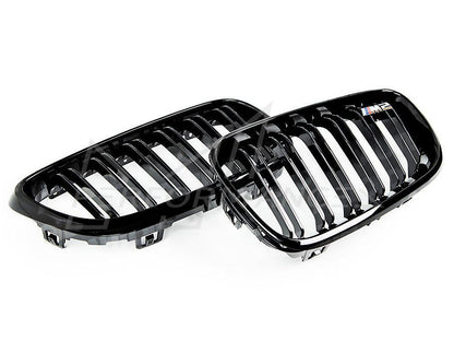 AUTOID BMW F22 F23 F87 Gloss Black Kidney Grilles (Inc. 218d, M235i, M240i & M2) - ML Performance UK