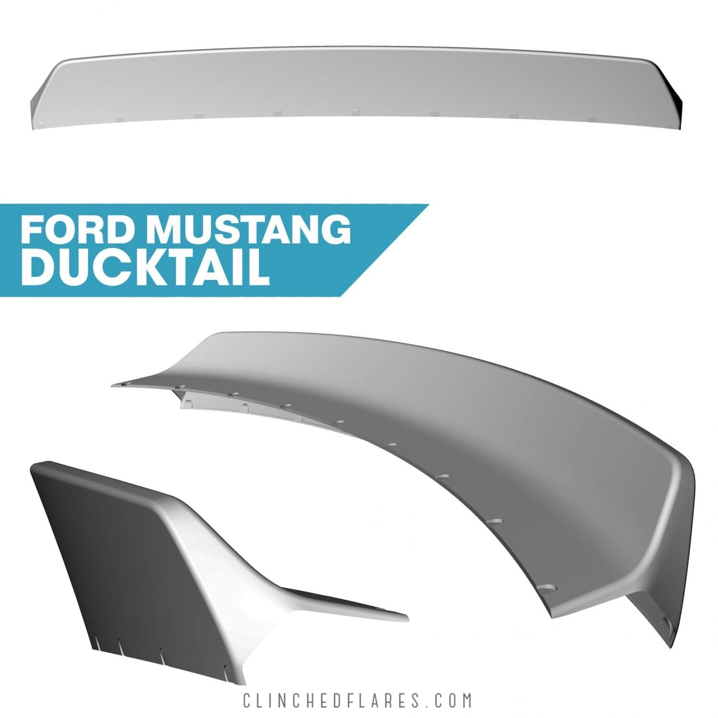 Clinched Ford Mustang S550 Ducktail Spoiler