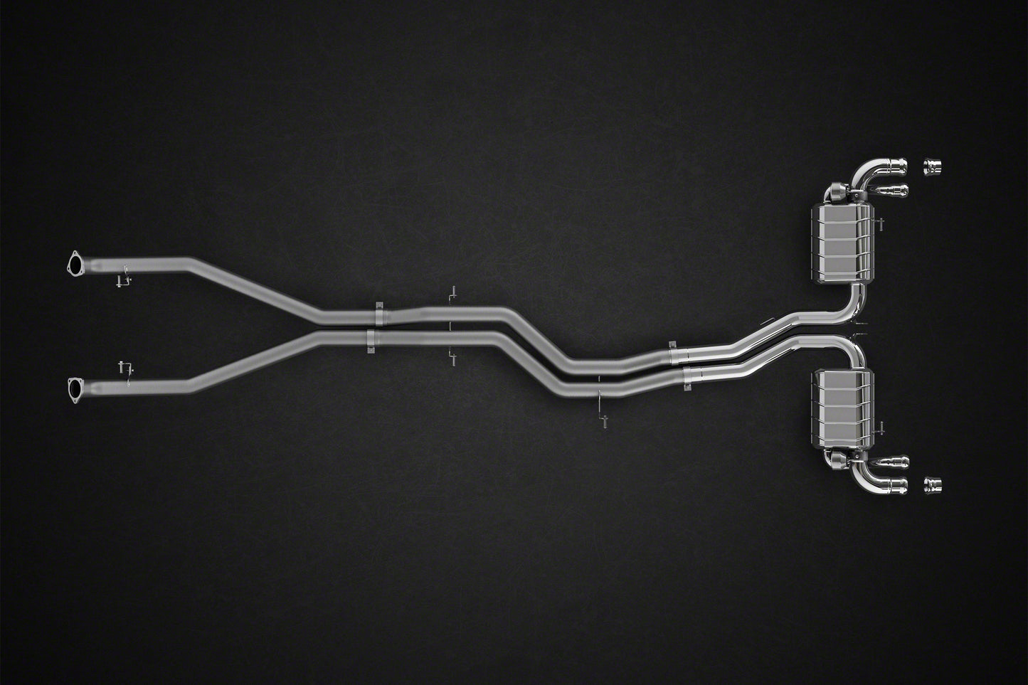 Capristo 02BE09803001 Bentley Bentayga (W12) Valved Exhaust with Cat and Middle Silencer Spare Pipes (CES3) 