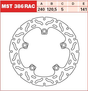 TRW MOTO MST386RAC Brake Disc
