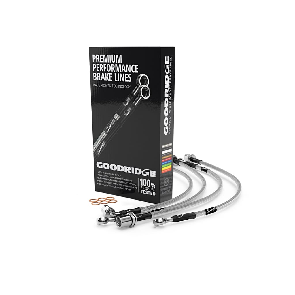 Goodridge SBW0350-4 BMW E83 4 Line Braided Brake Hose Lines Kit