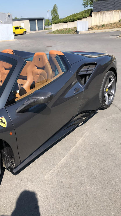Capristo 03FE08710045LG Ferrari 488/F8 Side Skirts (WITH Wings) 