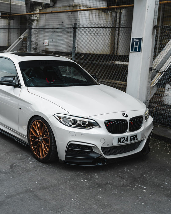 Zaero ZA-F22-FS BMW 2 SERIES, M235I & M240I F22 F23 EVO-1 GLOSS BLACK FRONT SPLITTER
