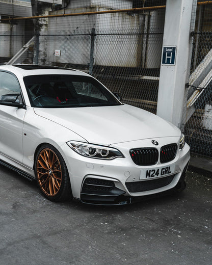 Zaero ZA-F22-FS BMW 2 SERIES, M235I & M240I F22 F23 EVO-1 GLOSS BLACK FRONT SPLITTER