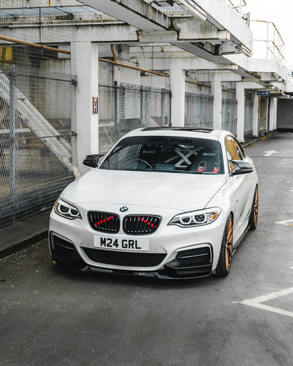 Zaero ZA-F22-FS BMW 2 SERIES, M235I & M240I F22 F23 EVO-1 GLOSS BLACK FRONT SPLITTER