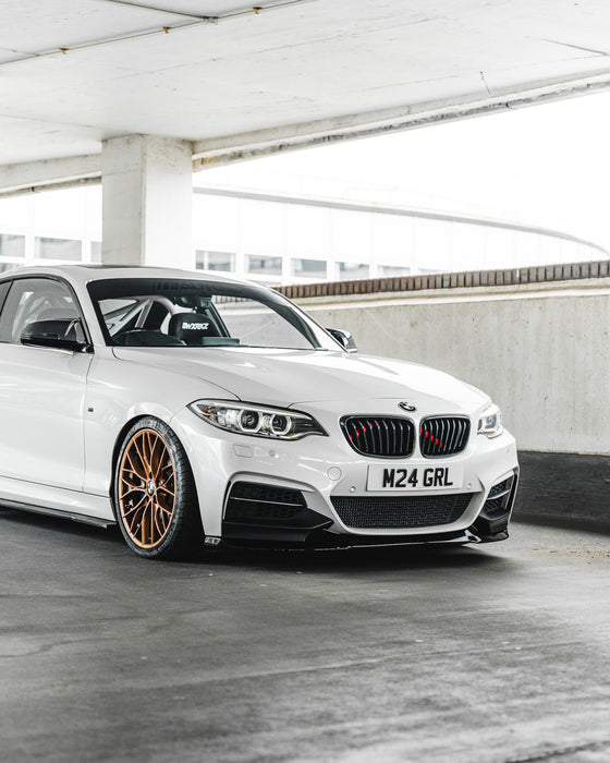 Zaero ZA-F22-FS BMW 2 SERIES, M235I & M240I F22 F23 EVO-1 GLOSS BLACK FRONT SPLITTER