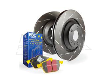 EBC Audi 8X 8J Yellowstuff 4000 Series Front Sport Brake Pads & USR Slotted Discs Kit - ATE Caliper (S1 & TT) | ML Performance UK