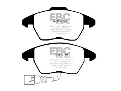 EBC Audi 8X 8J Yellowstuff 4000 Series Front Sport Brake Pads & Premium OE Replacement Plain Discs Kit - ATE Caliper (S1 & TT) | ML Performance UK