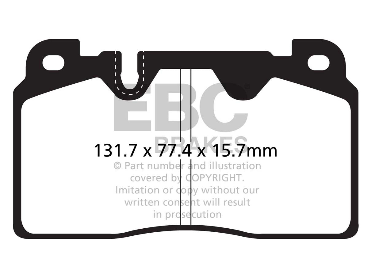 EBC Audi Prosche C7 B8 Greenstuff 2000 Series Sport Front Brake Pads - Brembo Caliper (C7 A6, C7 A7, B8 Q5 & 95B Macan) - Supercar Parts UK