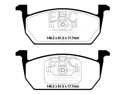 EBC Audi Seat Skoda Volkswagen Greenstuff 2000 Series Sport Front Brake Pads - Mando Caliper (Inc. 8X A1, 5F Leon, Kamiq & T-Cross) - ML Performance UK