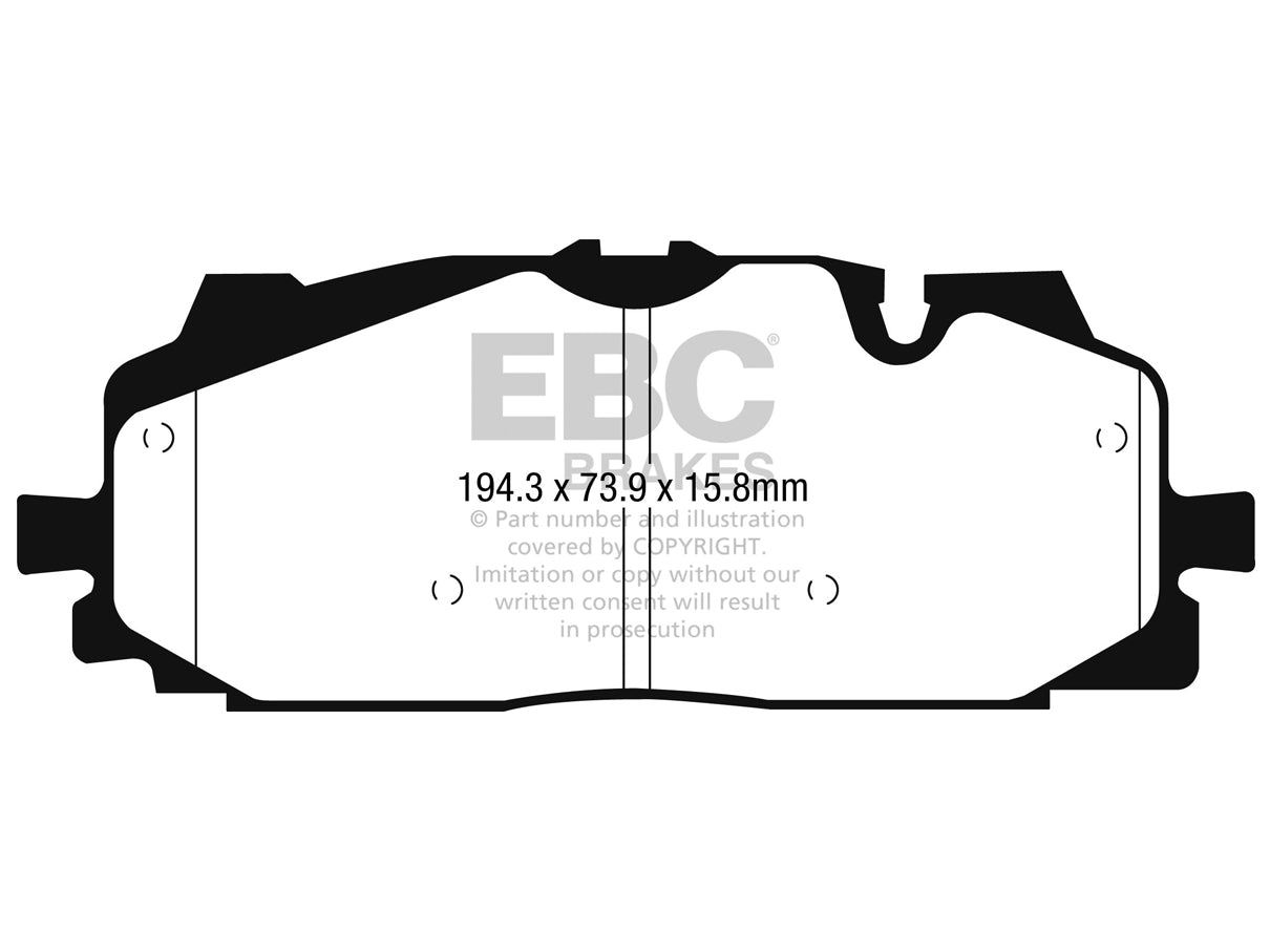 EBC Audi Volkswagen Bluestuff NDX Trackday Front Brake Pads - Akebono Caliper (Inc. C8 A6, D5 A8,  4M Q7 & CR Touareg) - ML Performance UK