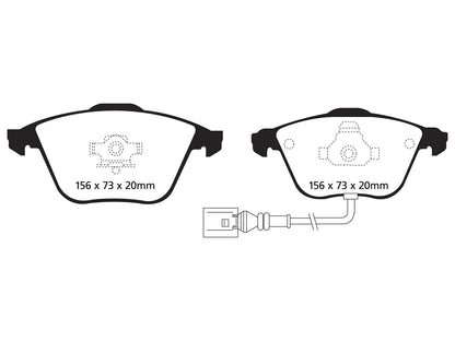 EBC Audi Volkswagen Bluestuff NDX Trackday Front Brake Pads - ATE Caliper (Inc. 8P A3, 8P S3, MK5 Golf & B6 Passat) - ML Performance UK