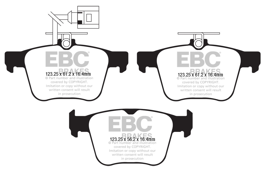 EBC PD03KR930 Audi 8S 8V Yellowstuff 4000 Series Rear Sport Brake Pads & Premium OE Replacement Plain Discs Kit - ATE/TRW Caliper (RS3 & TTRS)