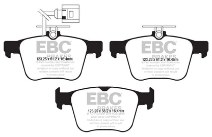 EBC PD03KR930 Audi 8S 8V Yellowstuff 4000 Series Rear Sport Brake Pads & Premium OE Replacement Plain Discs Kit - ATE/TRW Caliper (RS3 & TTRS)