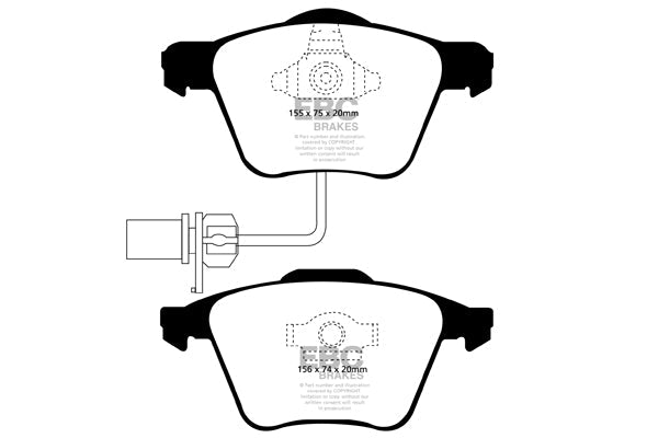 EBC Audi B7 A4 Yellowstuff 4000 Series Front Sport Brake Pads & Premium OE Replacement Plain Discs Kit - ATE Caliper | ML Performance UK