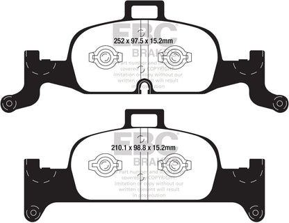 EBC Audi B9 C8 Yellowstuff 4000 Series Front Sport Brake Pads & Premium OE Replacement Plain Discs Kit - ATE Caliper (Inc. A4, A5, A6 45TFSI & Q5) | ML Performance UK