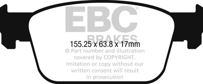 EBC Audi B9 Yellowstuff 4000 Series Front Sport Brake Pads & Slotted And Dimpled Sport Discs Kit - ATE Caliper (A4 & A5) | ML Performance UK