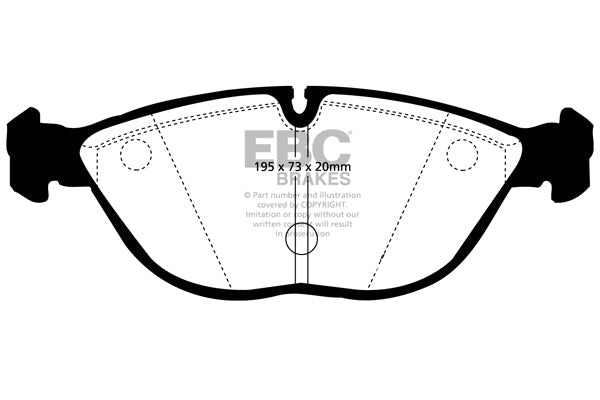 EBC Audi BMW Mercedes Volkswagen Orangestuff Race Rear Brake Pads - ATE Caliper (Inc. D2 A8, E38 750i, W210 E430 & MK4 Golf) | ML Performance UK