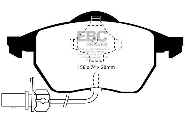 EBC Audi Ford Seat Volkswagen Greenstuff 2000 Series Sport Front Brake Pads - ATE Caliper (Inc. B5 A4, C5 A6, MK1 Galaxy & B5 Passat) | ML Performance UK