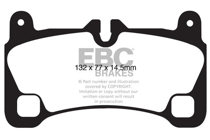 EBC Audi Porsche Volkswagen W164 W251 Yellowstuff 4000 Series Rear Sport Brake Pads & USR Slotted Discs Kit - Brembo Caliper (4L Q7, E1 Cayenne GTS, E2 Cayenne Turbo S & Touareg) | Supercar Parts UK