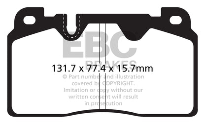EBC Audi Porsche Yellowstuff 4000 Series Front Sport Brake Pads & USR Slotted Discs Kit - Brembo Caliper (Inc. C7 A6, C7 A7, B8 Q5 & 95B Macan) | Supercar Parts UK