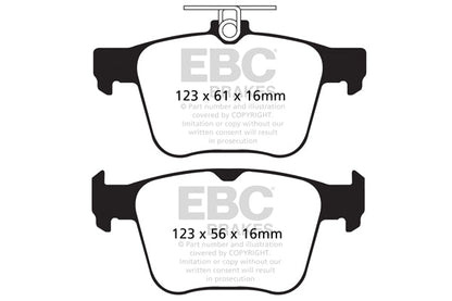 EBC Audi Seat Skoda Volkswagen Redstuff Sport Rear Brake Pads - ATE Caliper (Inc. 8S TTS, 5F Leon, 3V Superb & B8 Passat) | ML Performance UK