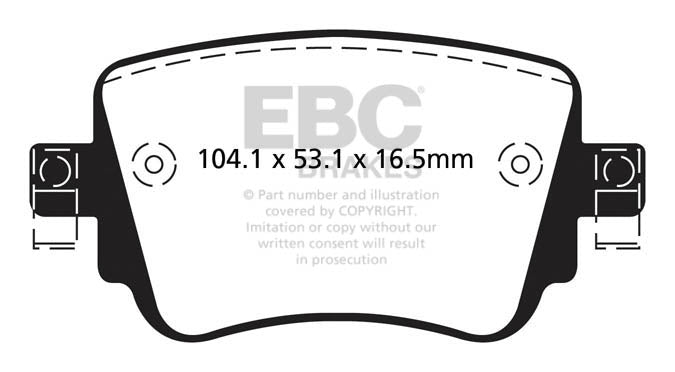 EBC Audi Seat Skoda Volkswagen Yellowstuff 4000 Series Rear Sport Brake Pads & Premium OE Replacement Plain Discs Kit - TRWBosch Caliper (Inc. 8S TT, 5F Leon, 5E Octavia & MK7 Golf) | ML Performance UK