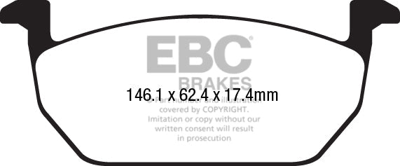 EBC Audi Seat Volkswagen Yellowstuff 4000 Series Front Sport Brake Pads & Premium OE Replacement Plain Discs Kit -  Mando Caliper (8X A1, A0 Ibiza & MK6 Polo AW) | ML Performance UK