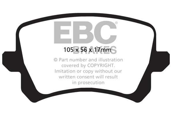EBC Audi Seat Volkswagen Yellowstuff 4000 Series Rear Sport Brake Pads & USR Slotted Discs Kit - TRW Caliper (Inc. 8U Q3, 7N Alhambra, B6 Passat & MK1 Tiguan) | ML Performance UK