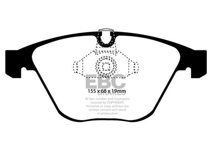 EBC BMW E60 E61 E63 E64 Greenstuff 2000 Series Sport Brakes Pad And USR Front Slotted Discs Kit To Fit Front - ATE Caliper (540i, 545i, 630i & 645i) | ML Performance UK
