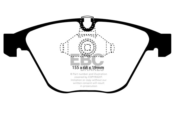 EBC BMW E60 E61 E63 E64 Yellowstuff 4000 Series Front Sport Brake Pads & USR Front Slotted Discs Kit - ATE Caliper (540i, 545i, 630i & 645i) | ML Performance UK