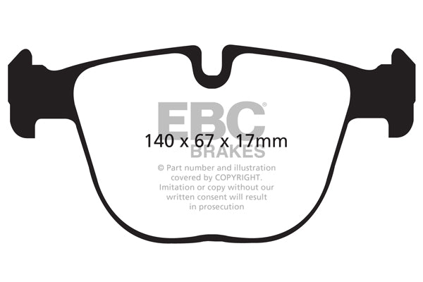 EBC BMW E71 E71 Yellowstuff 4000 Series Rear Sport Brake Pads & Premium OE Replacement Plain Discs Kit - ATE Caliper (Inc. X5 50i, X5 48i, X6 50i & X6 35i) | ML Performance UK