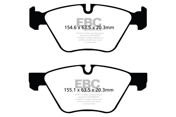 EBC BMW E81 E82 E87 E88 Yellowstuff 4000 Series Front Sport Brake Pads & Slotted And Dimpled Sport Discs Kit - ATE Caliper (120i, 120d &125i) | ML Performance UK
