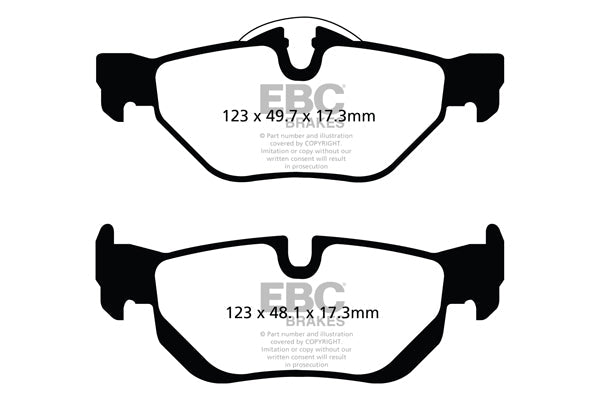 EBC BMW E81 E84 E90 E91 Yellowstuff 4000 Series Rear Sport Brake Pads & Premium OE Replacement Plain Discs Kit - ATE Caliper (Inc. 130i, 320i, 325i & X1 28i) | ML Performance UK
