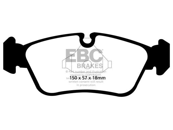 EBC BMW E81 E87 E90 E91 Greenstuff 2000 Series Sport Front Brakes Pad & USR Slotted Disc Kit - TRW Caliper (Inc. 118i, 316i, 320i & 318i) | ML Performance UK