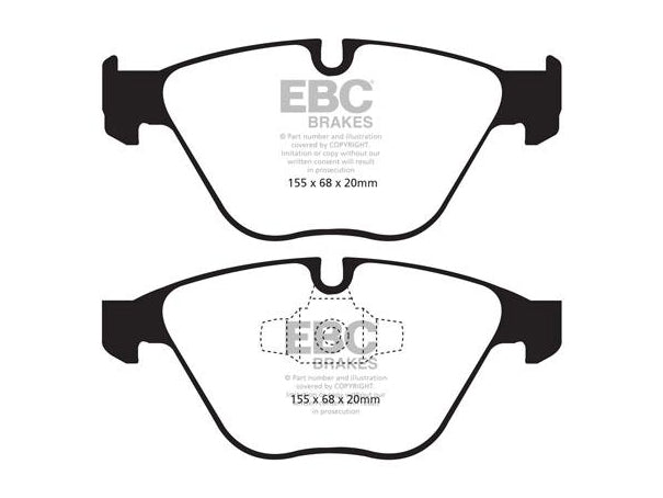 EBC BMW E90 E91 E92 E93 Greenstuff 2000 Series Sport Brakes Pad And USR Slotted Disc Kit To Fit Front - ATE Caliper (325i, 330i, 325ix & 330ix) | ML Performance UK