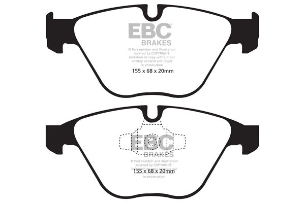 EBC BMW E90 E91 E92 E93 Yellowstuff 4000 Series Front Sport Brake Pads & Slotted And Dimpled Sport  Discs Kit - ATE Caliper (Inc. 318i, 320i, 320ix & 325i) | ML Performance UK
