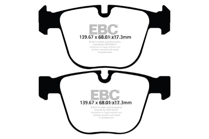 EBC BMW F01 F02 F04 F07 Yellowstuff 4000 Series Rear Sport Brake Pads & Premium OE Replacement Plain Discs Kit - ATE Caliper (Inc. 550i, 760i, 750i & ALPINA B7) | ML Performance UK