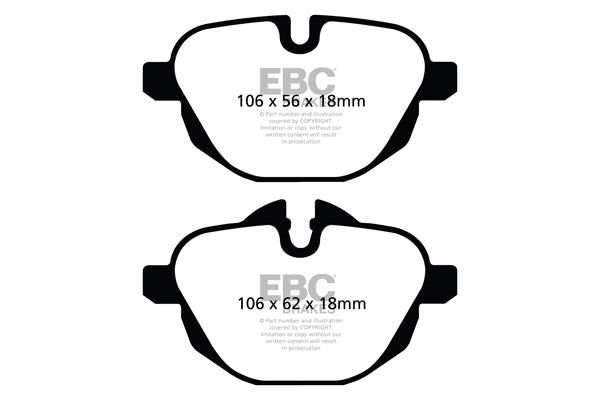 EBC BMW F10 G11 G30 G31 Redstuff Sport Rear Brake Pads - TRW Caliper (Inc. 535i, 530ix, 630i GT & 730i) | ML Performance UK